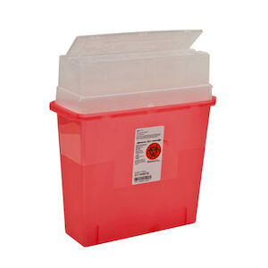 5 QT TP SHARPS CONT -TRANS RED 30/CS